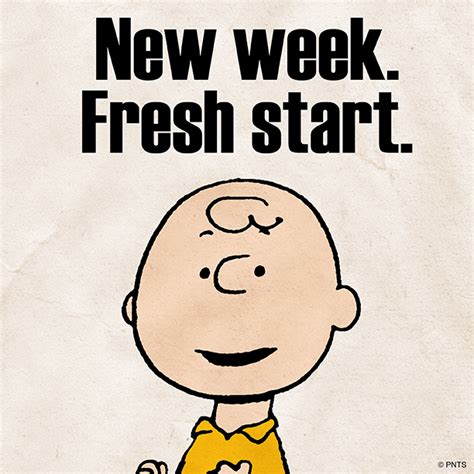New Week Fresh Start Peanuts Charlie Brown Snoopy Charlie Brown