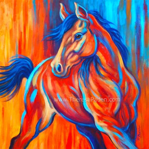 Paintings Of Horses Bright Colorful Abstract Horse Art By