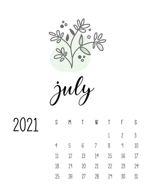Little Botanical 2021 Calendar World Of Printables Calendar