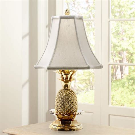 5 out of 5 stars. Tropical Brass White Shade Pineapple Table Lamp - #J8860 | Lamps Plus