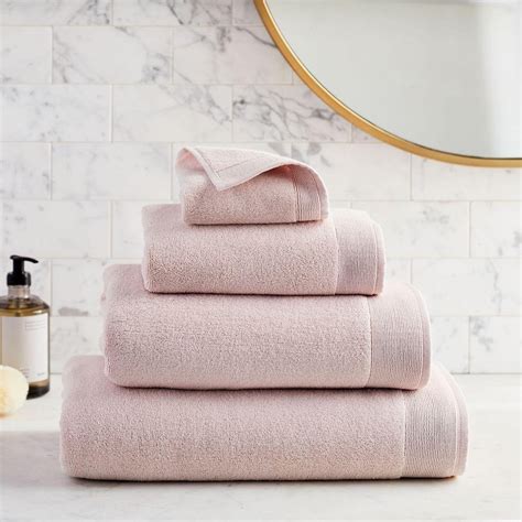 Organic Luxury Fibrosoft Towels Pink Blush West Elm Australia