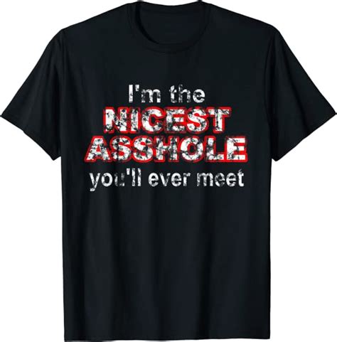 Amazon Com I Am The Nicest Asshole You Ll Ever Meet T Shirt Clothing