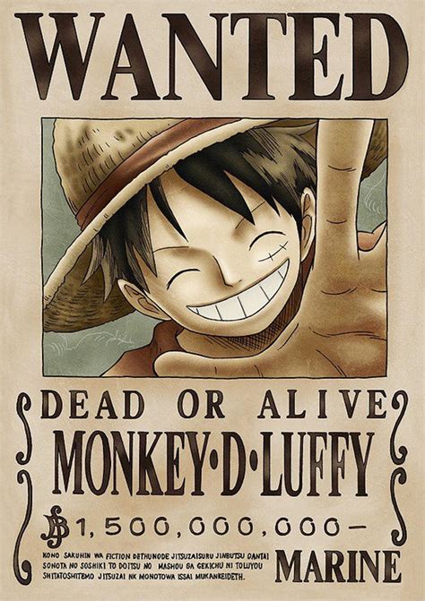 Luffy One Piece Wanted Digital Art By William Stratton