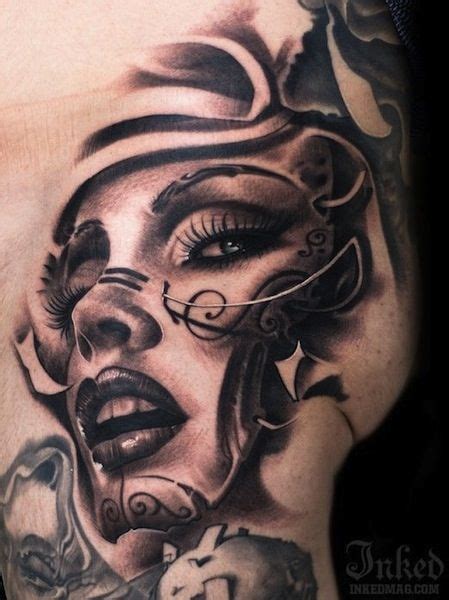 Woman Face On Hip By Victor Portugal Tattoo Artist Krakow Poland