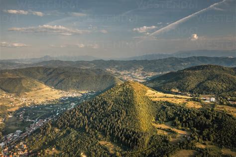 Aerial View Of The Hills At Sunset Near Visoko Bosnia And Herzegovina