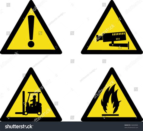 Industrial Workplace Signs Symbols Showing Site Stock
