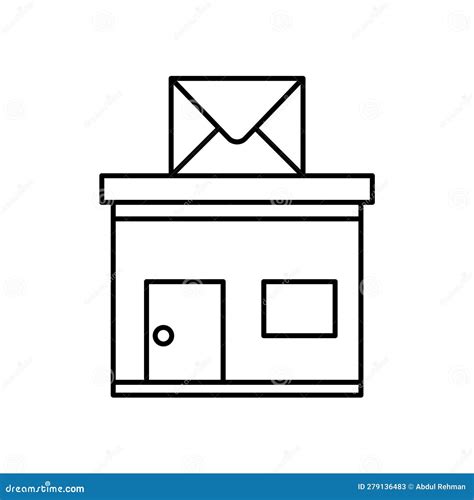 Post Office Building Outline Vector Icon That Can Easily Edit Or Modify