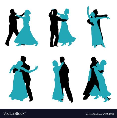 Couple Ballroom Dancing Silhouette Royalty Free Vector Image