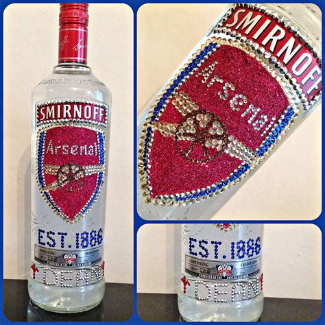 Smirnoff Vodka Bottle Decorated With Various Coloured Crystals And