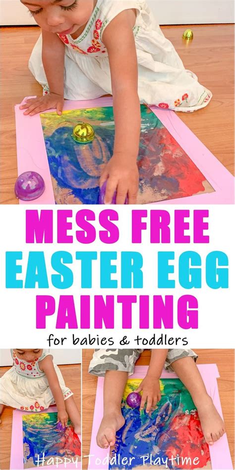 Mess Free Easter Egg Painting Happy Toddler Playtime Easter Crafts