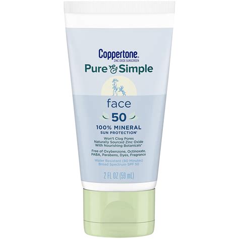 Buy Coppertone Pure And Simple For Face Spf 50 Sunscreen Lotion Zinc