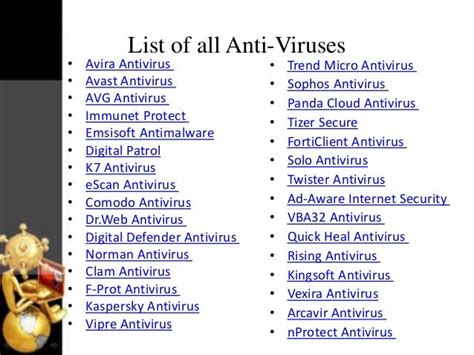 Types Of Virus And Anti Virus