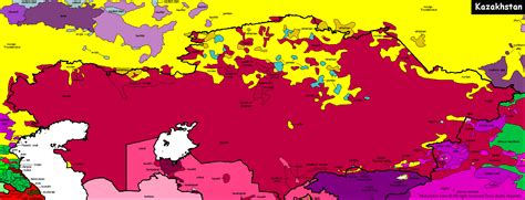 Kazakhstan Carte Linguistique Linguistic Map