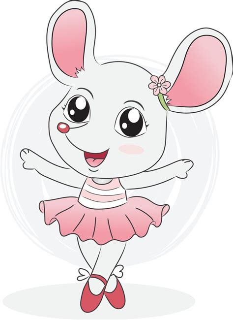 Lovely Dancing Mouse Girl Cartoon Colored Baby Cartoon Pet Mice