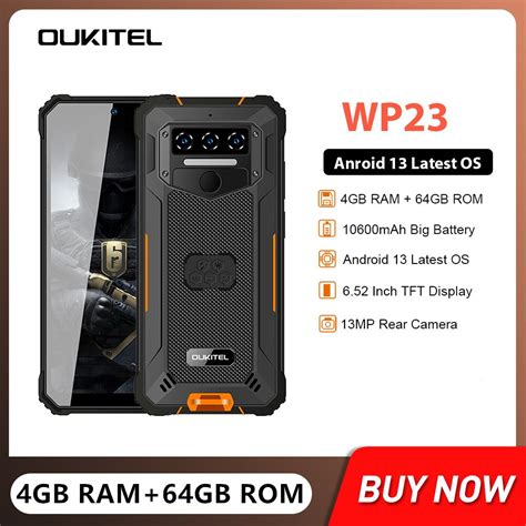 Oukitel Wp23 Rugged Smartphones 6 52inch Hd 4gb 64gb Android 13 Mobile
