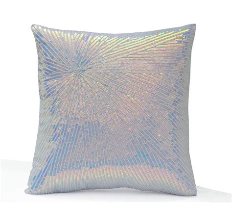 Sequin Pillow Liquid Metal Pillow Sparkling Pillow White Etsy