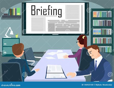 Briefing Or Training Conference Business Meeting Stock Vector