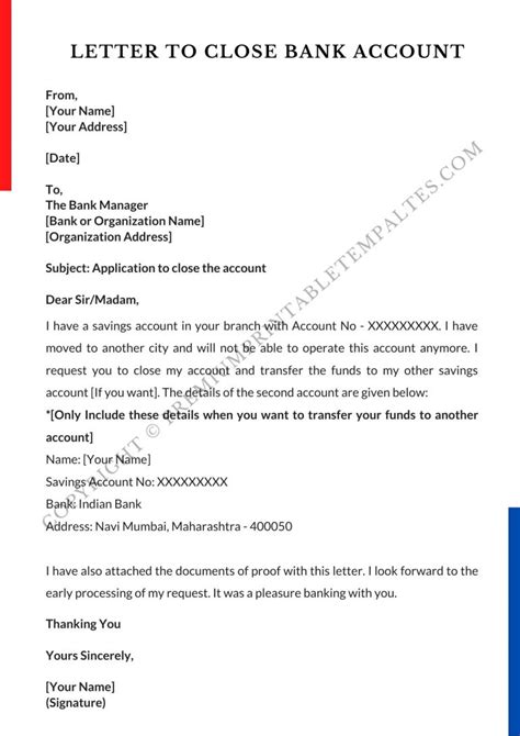 Bank Account Closing Letter Printable Template In PDF Word Pack Of 3
