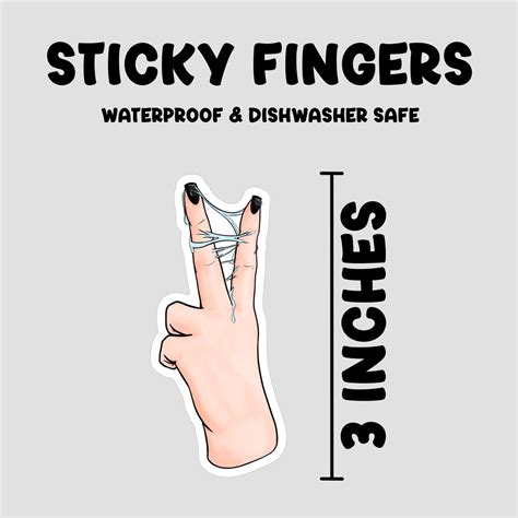 Sticky Fingers Sticker Nsfw Adult Sticker Waterproof Sticker Funny