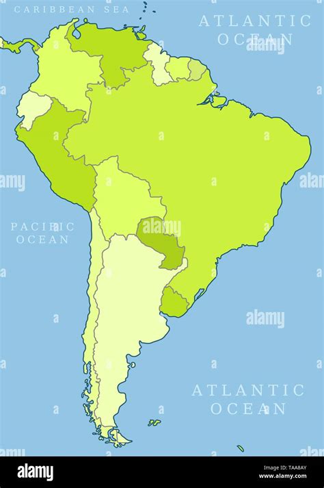 Map Of South America Political Division Countries Are Separate