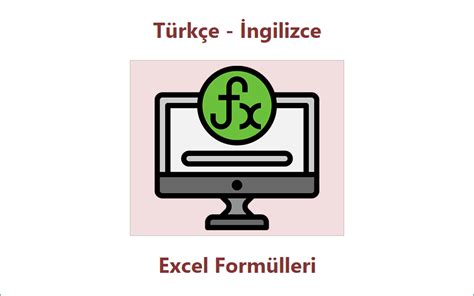 Türkçe İngilizce Excel Formülleri Excel Destek