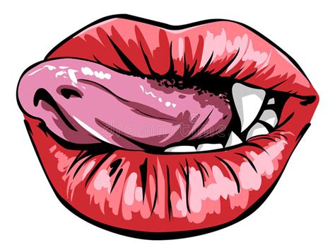Licking Red Lips Illustration Stock Vector Illustration Of Mouth