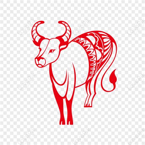 Chinese Zodiac Cow Paper Cut Chinese Style Png Free Download And