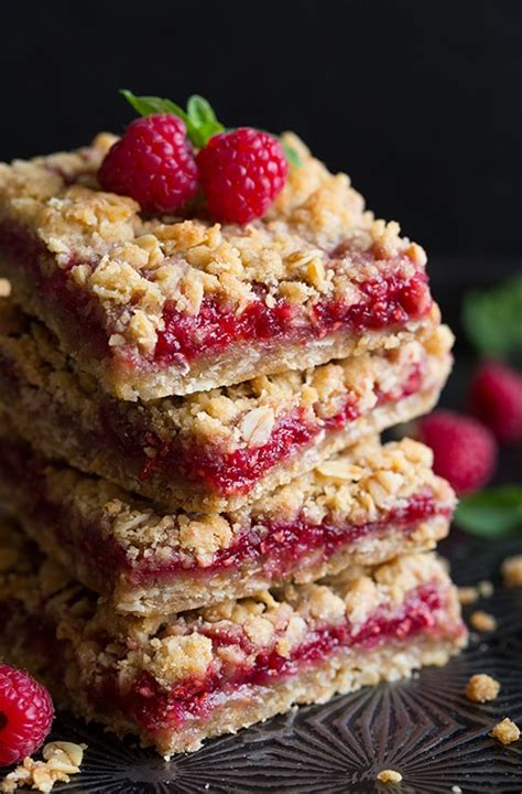 Raspberry Bars With Oatmeal Crumble Topping Cooking