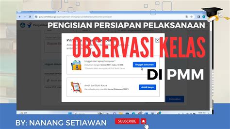 ISI DOKUMEN PERSIAPAN PELAKSANAAN OBSERVASI KELAS DI PMM YouTube