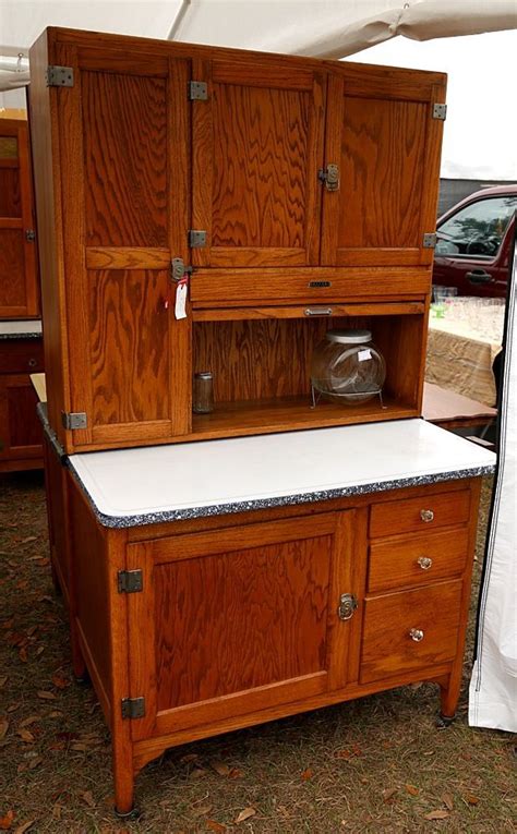 Antique / vintage hoosier cabinet / kitchen w/ flour bin, storage, enamel top, roll top, baking on etsy, $850.00. Image result for Antique Bakers Cabinet with Flour Bin ...