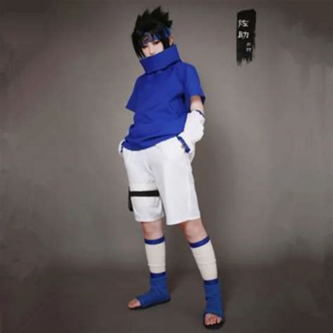 Athemis Naruto Sasuke Uchiha Cosplay Costume And Blue Headband Custom 2