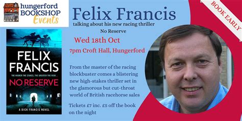 felix francis talks about his new thriller no reserve croft hall hungerford october 18 2023