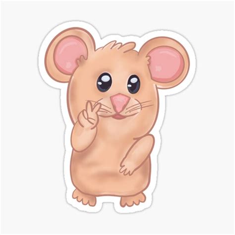 Peace Sign Hamster Meme Sticker For Sale By Roserinart Redbubble