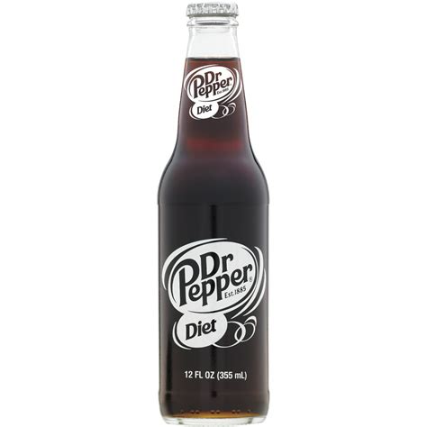 Diet Dr Pepper Soda 12 Fl Oz Glass Bottle