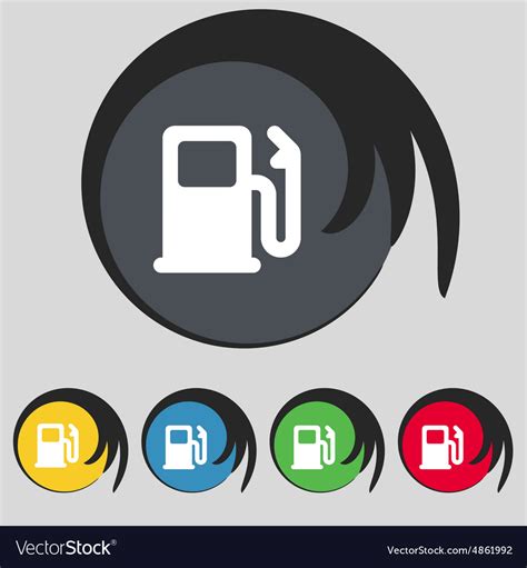 Petrol Or Gas Station Car Fuel Icon Sign Symbol Vector Image