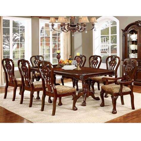 Furniture Of America Elana Traditional 9 Piece Dining Set With