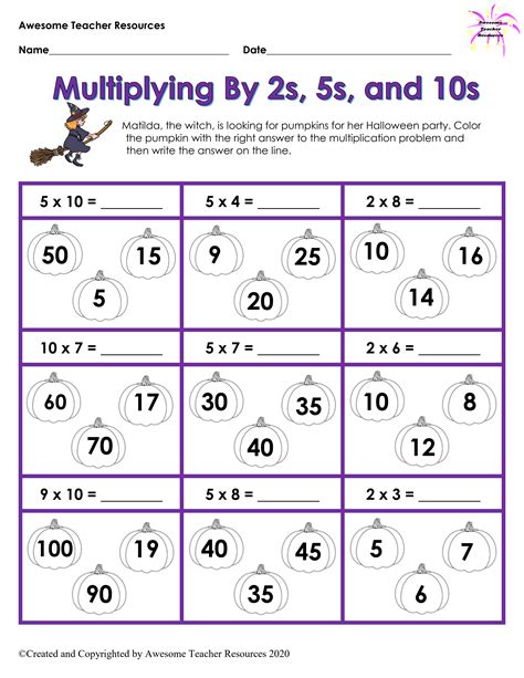 Multiplication Worksheets 5s