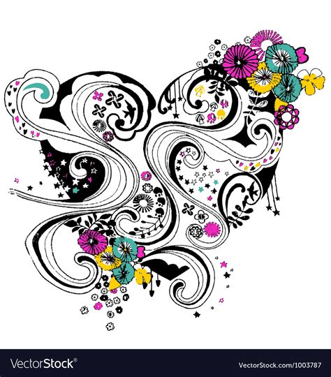 Maybe you would like to learn more about one of these? Floral heart scroll decorative pattern Royalty Free Vector