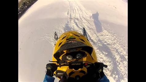 Snowmobile Over The Hill Jump Gopro Hero 2 Pov Youtube