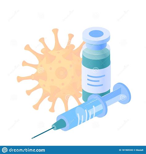 Isometric Vaccine Concept, Vector In Cartoon Style Stock Vector ...