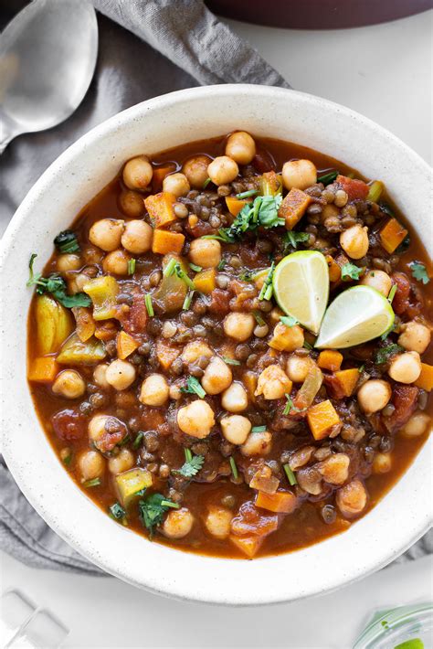 Moroccan Lentil Chickpea Soup Recipe The Gingered Whisk