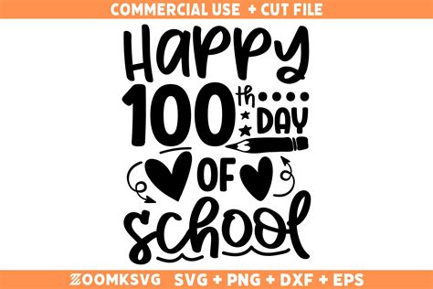 Happy 100th Day Of School Svg Teacher Svg Back To School Etsy Australia