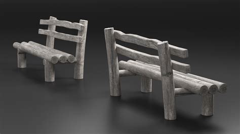 rustic wooden old bench 3d model 19 3ds blend c4d fbx max ma lxo obj free3d