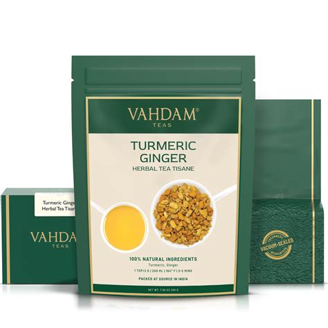 turmeric ginger herbal tea tisane 100gm vahdam® india