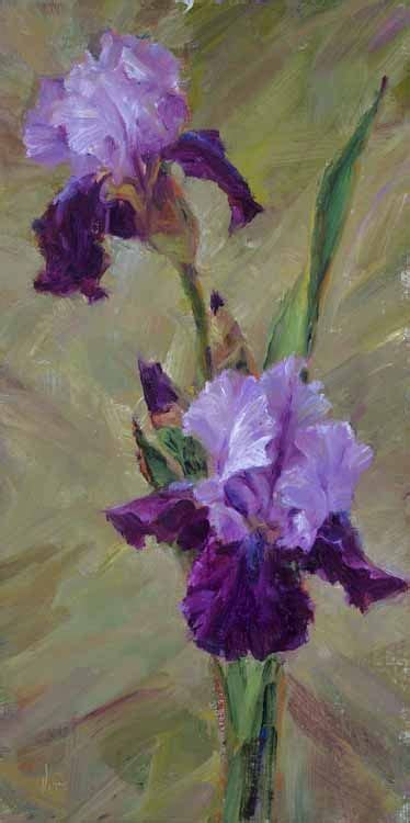 Purple Iris Oil Painting By Teresa Vito Iris Painting