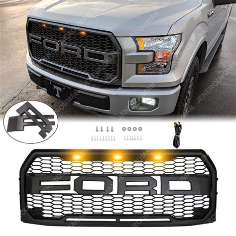 For 2015 2017 Ford F150 Grill Raptor Style Front Bumper Grille Matte