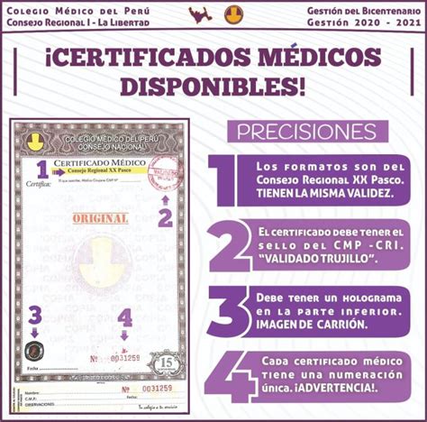 Certificados MÉdicos Disponibles Colegio Médico Del Perú Consejo