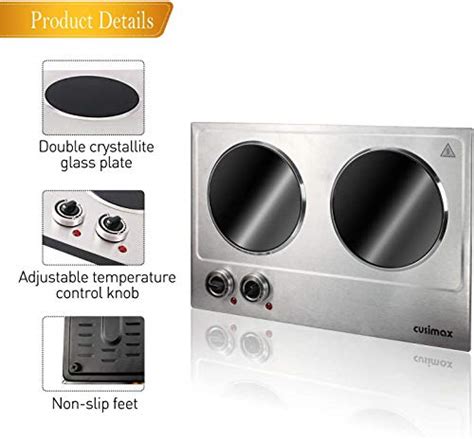 Cusimax 1800w Ceramic Electric Hot Plate For Cooking Dual Control