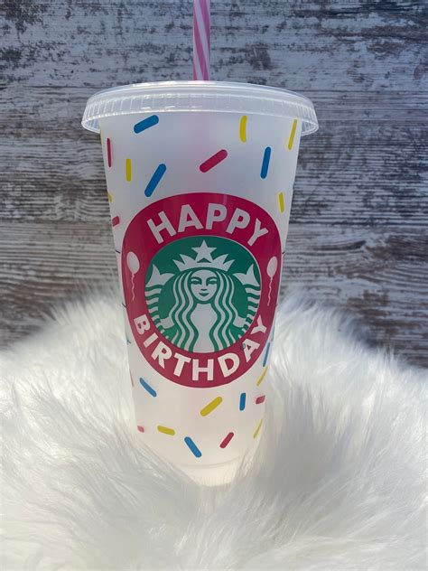 Custom Happy Birthday Starbucks Cup Etsy