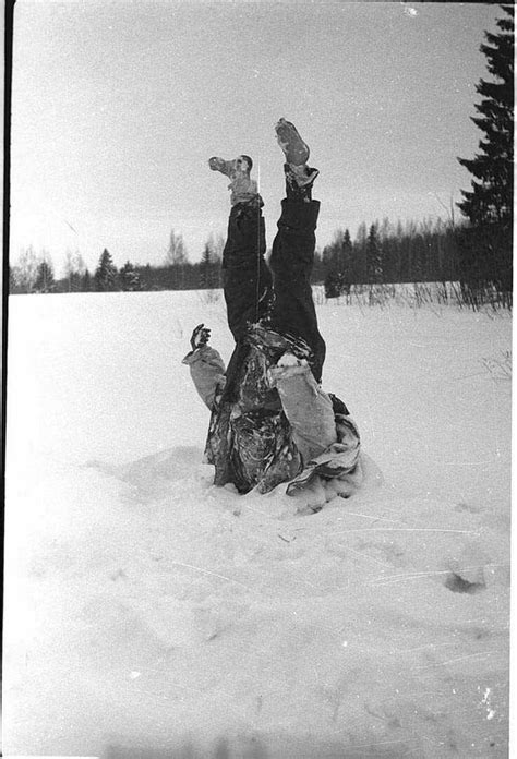 frozen german soldier s corpse placed in a pose eastern front wwii 1942 [736 x 1081] r